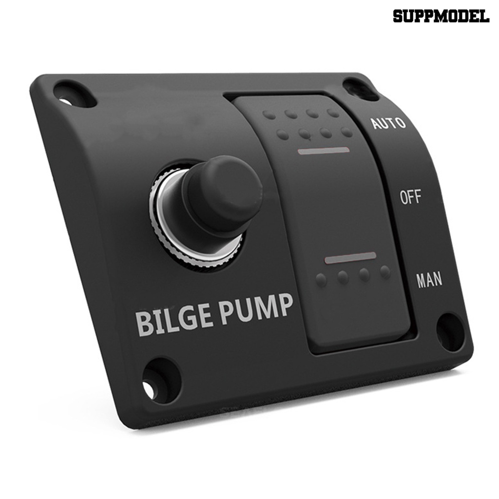 [SM]1 Set Bilge Pump Switch Auto/Off/Manual 2-speed DC Mode ABS Marine Bilge Pompa Panel Saklar Plat Yacht Aksesoris