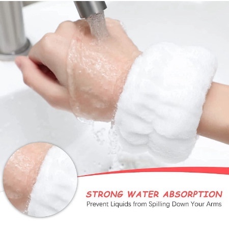 T&amp;Y Handuk Pergelangan Tangan 2 Pcs Anti Basah Isi Sepasang Face Wash Hand Wrist Band Handuk Cuci Pergelangan Tangan