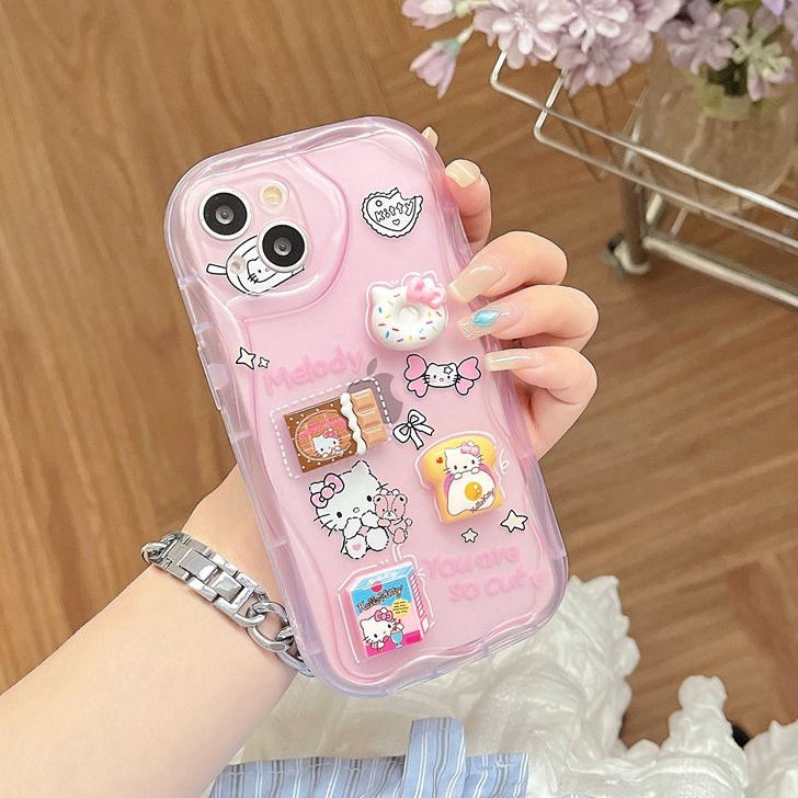 3D Hand Made Diy Candy Pink Kitty Clear Soft Case iPhone 11 12 13 14 Pro Max New Puff Casing Apple for women girls Gift