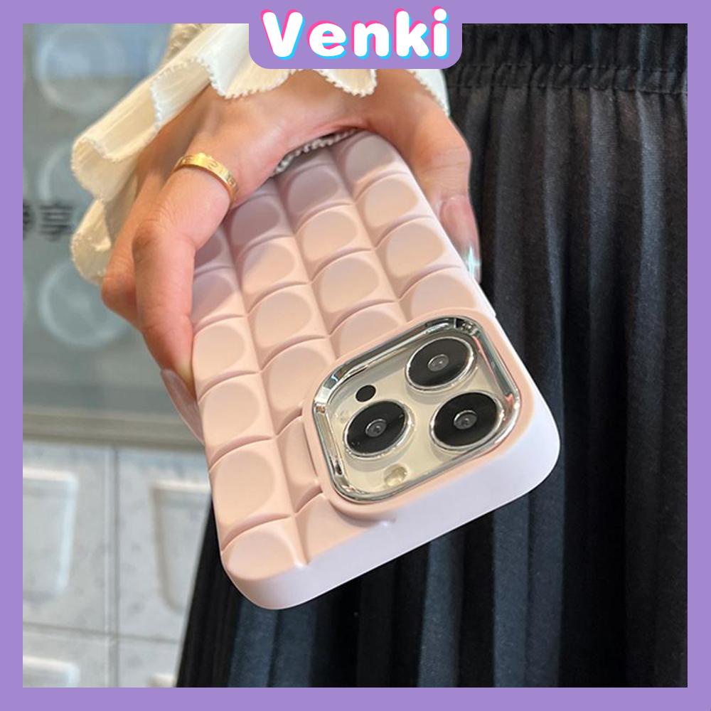 VENKI - Untuk iPhone 11 iPhone Case Kotak-kotak Kental Polos Case TPU Soft Shockproof Airbag Case Multicolor Sederhana Kompatibel dengan iPhone 14 13 Pro max 12 Pro Max XR 7Plus 8Plus