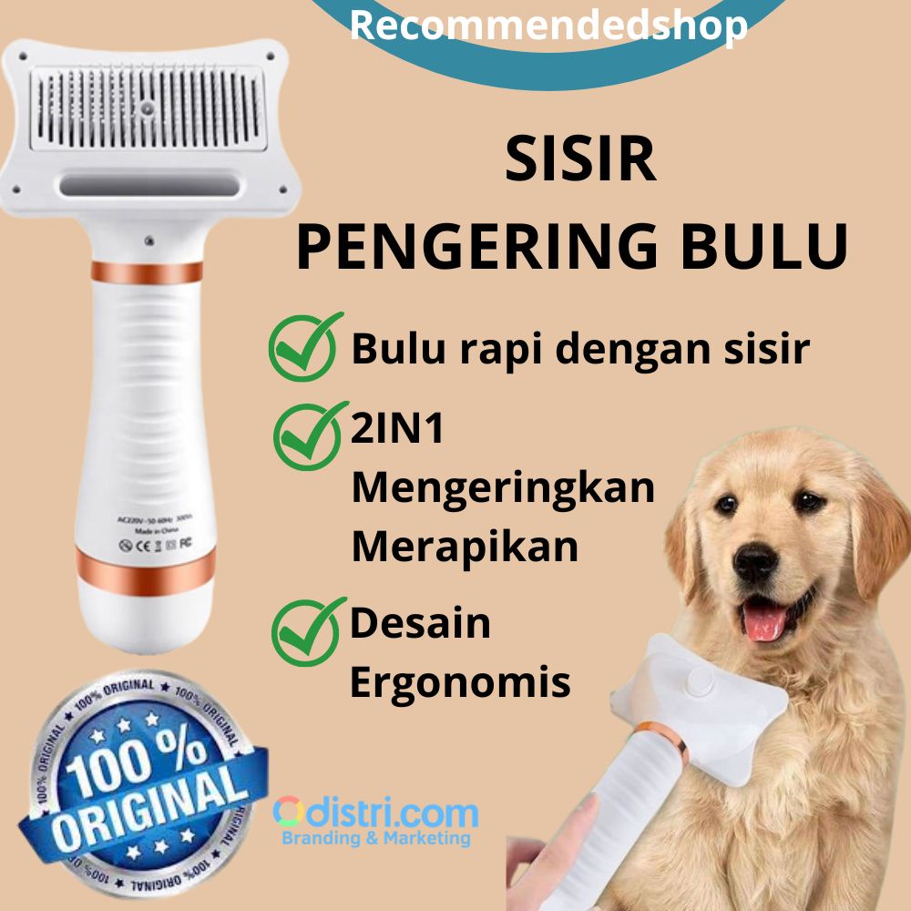 Alat Grooming Kucing Anjing 2in1 Sisir dan Pengering Bulu Anjing dan Kucing 2in1 Portable Sisir Rambut Hewan