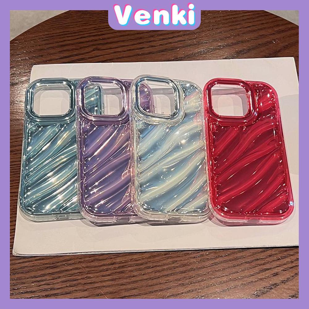 VENKI - Untuk iPhone 11 Case Laser Reflektif Bening Phone Case TPU Soft Shell Airbag Sederhana Multicolor Tahan Guncangan Kompatibel dengan iPhone 13 Pro max 12 Pro Max 11 xr xs max 7 8Plus