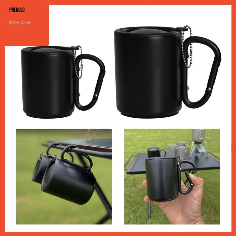 [Predolo] Mug Camping Dengan Tutup Dan Gagang Mug Kopi Untuk Pantai Indoor Dan Outdoor Rumah