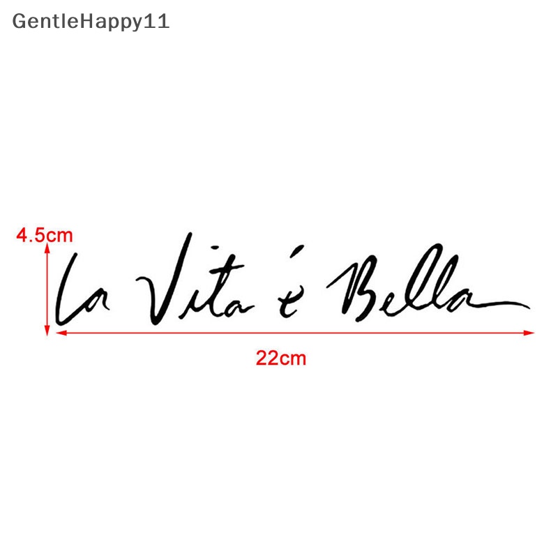 Gentlehappy Fashion Stiker Mobil Styling Quote Decal Cantik life La Vita e bella id