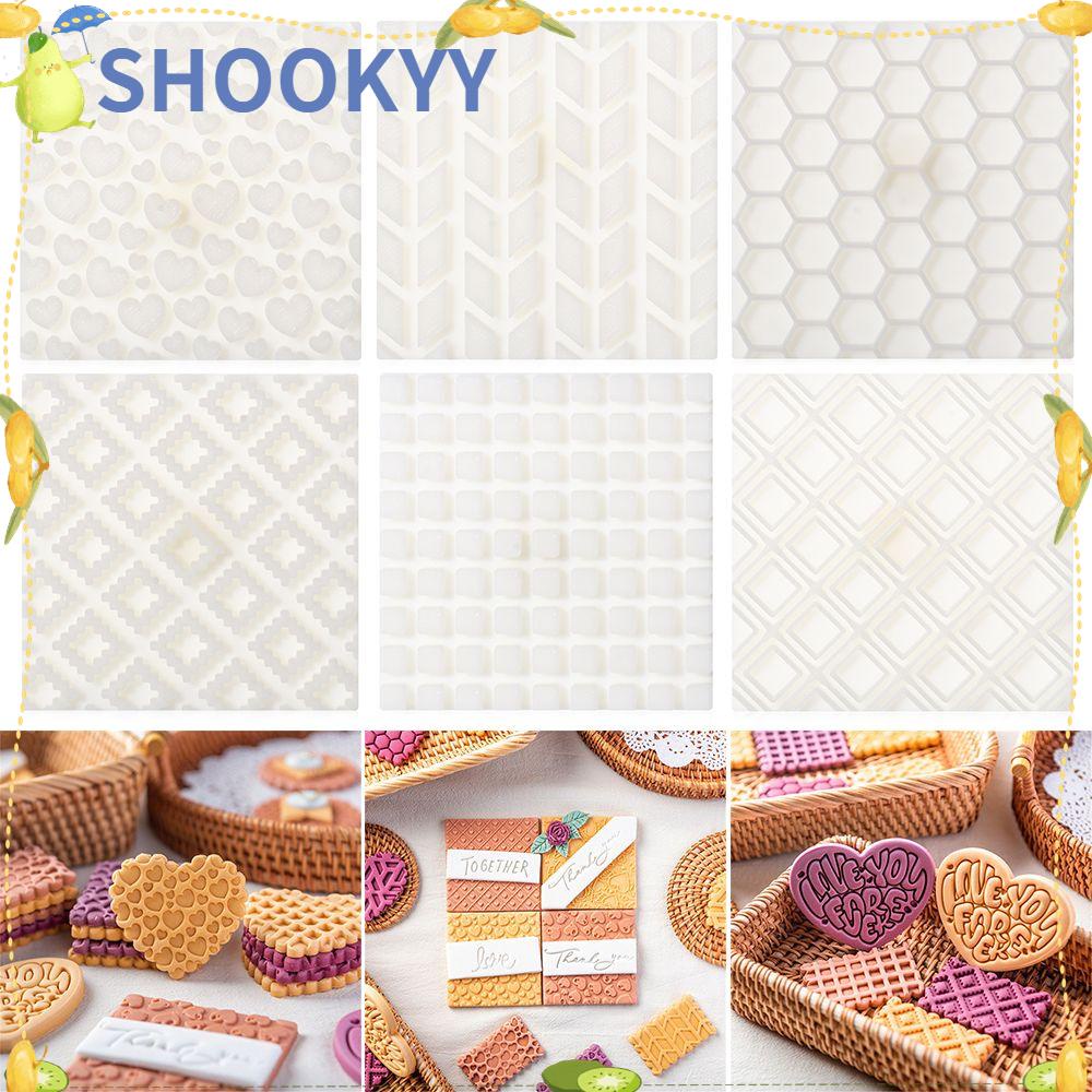 Chookyy Cetakan Fondant Biskuit DIY Motif Love Geometris 3D Emboss Mold