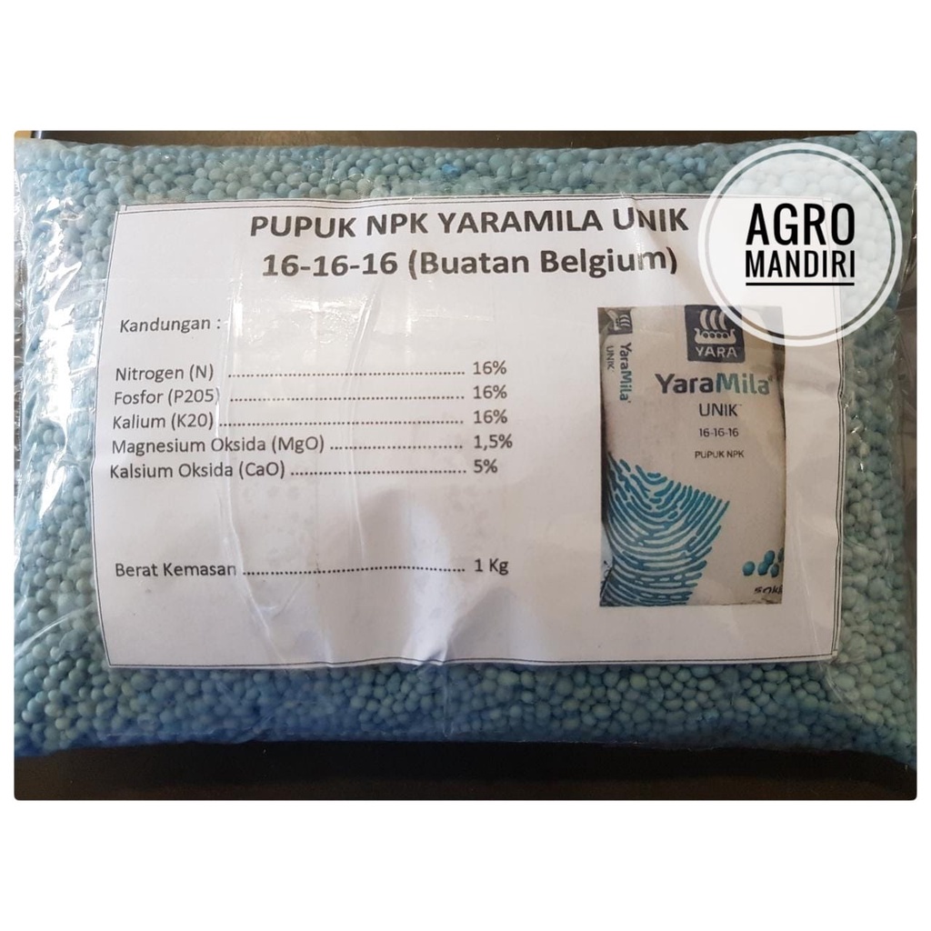 Pupuk NPK Unik 16-16-16 Kemasan Ekonomis Repack 1 Kg Import Belgia