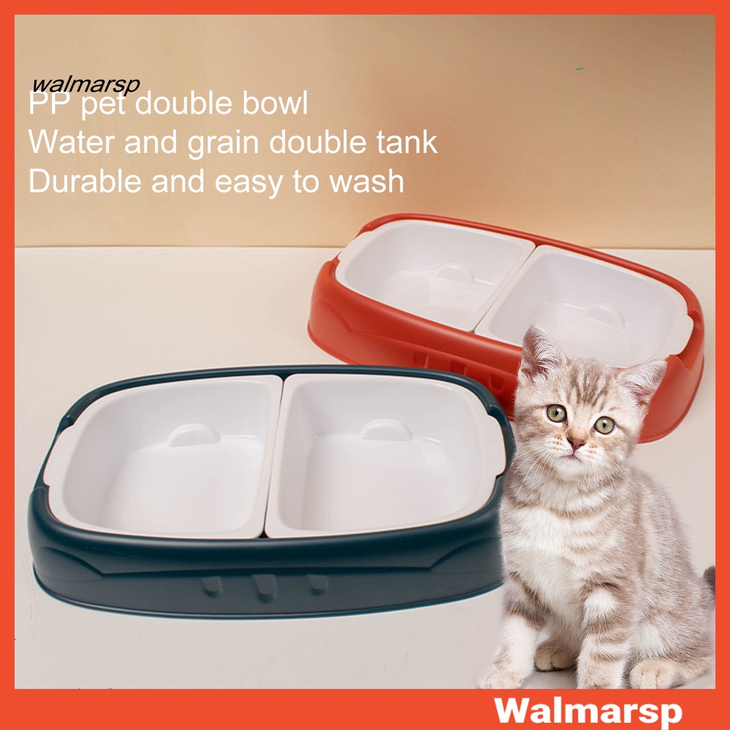 Walmarsp Pet Food Water Feeder Double Compartment Inner Bowl Menyimpan Air Mudah Membersihkan Kapasitas Tinggi Food Grade Pet Food Bowl Aksesoris Hewan Peliharaan