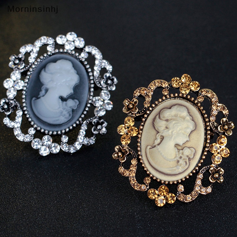 Mornin1 Vintage Cameo Victorian Style Kristal Pesta Pernikahan Wanita Liontin Bros Pin id