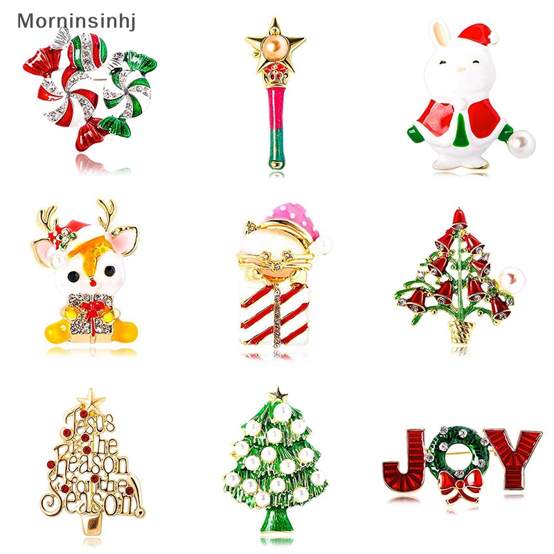 Mornin Natal Snowflake Pohon Elk Bros Lencana Lucu Bros Untuk Wanita Enamel Mengambil Hadiah Rusa Natal Tahun Baru Hewan Bros Pin Hadiah id