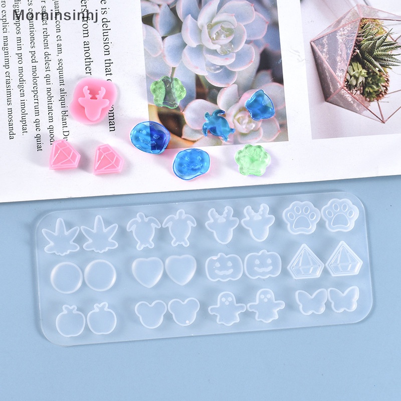 Mornin Mini Earrings Stud Cetakan Silikon Kristal Epoxy Resin Cetakan DIY Perhiasan Ornamen id