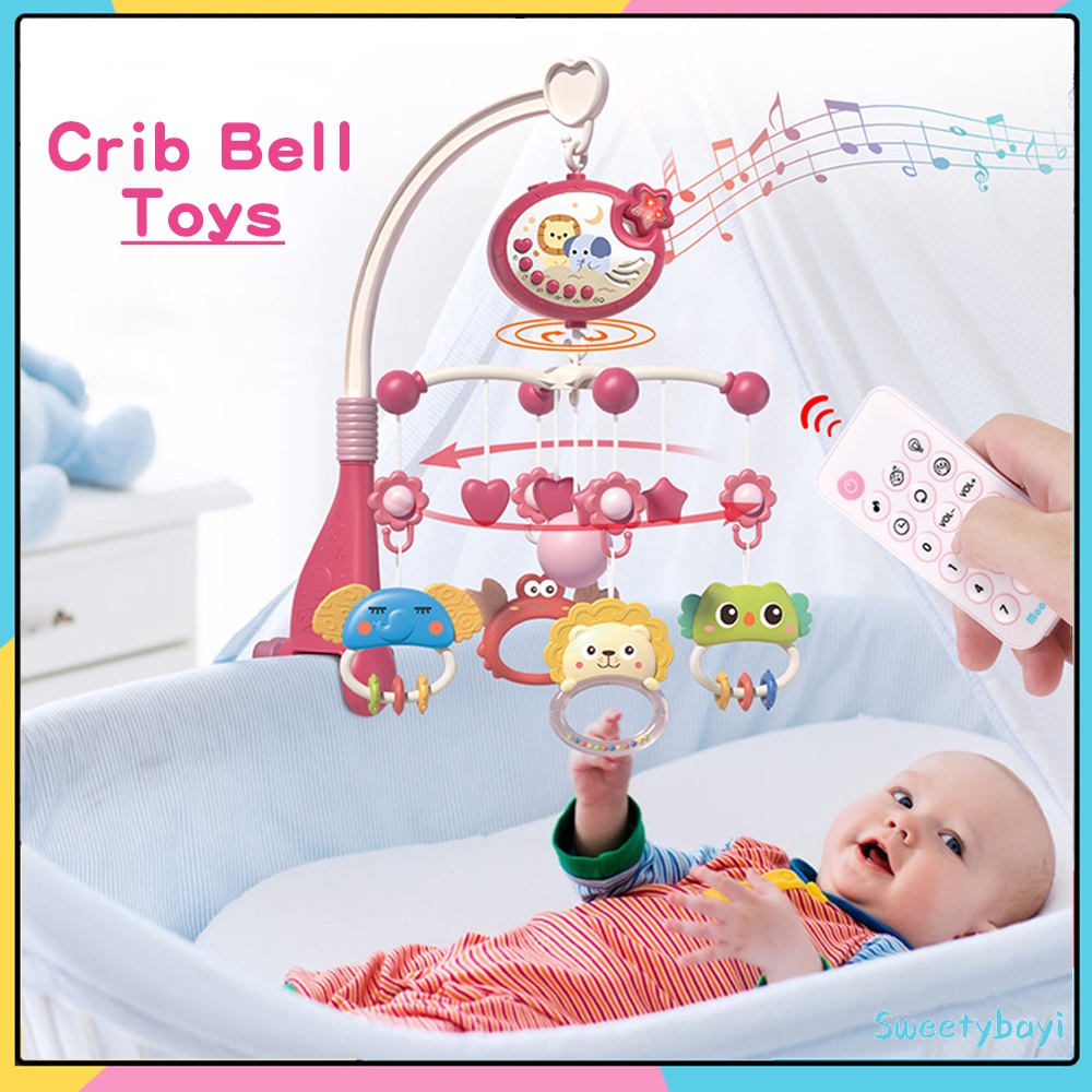 SweetyBayi Crib bell toys remote control bed bells Mainan bayi gantungan musik putar Mainan tidur bayi