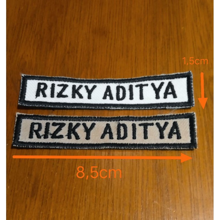 Bordir custom name tag Bet nama emblem nama bordir baju sekolahbisa pesan satuan