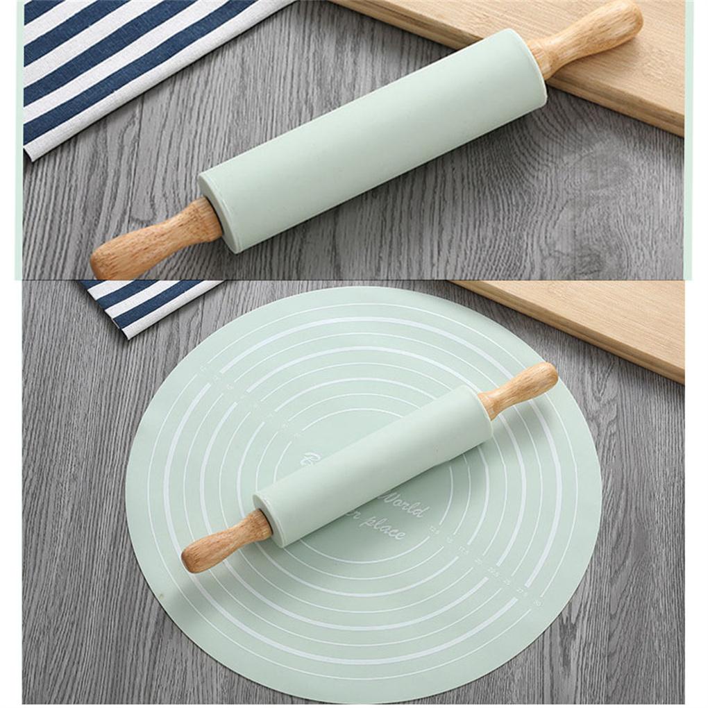 Alas Kue Kering Silikon Dengan Pengukuran Anti Lengket Pizza Cookies Rolling Pin Anak Membuat Makanan Baking Tools Bakery Aksesoris