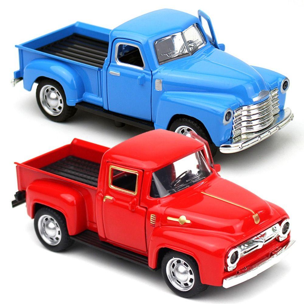 Lanfy Classic Pickup Car Model Mobil Klasik Dekorasi Rumah Kantor Simulasi Model Statis1/32 Alloy Pull Back Vehicle Toy Untuk Hadiah Ulang Tahun