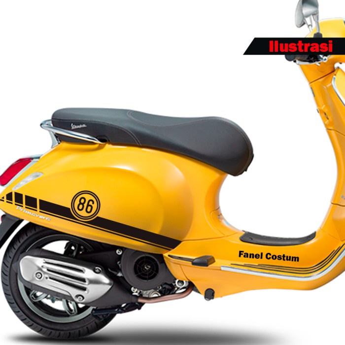 

[PS] Sticker Sticker Cutting Body Tepong vespa LIST WITH NUMBER CUSTOM - Putus, Putih