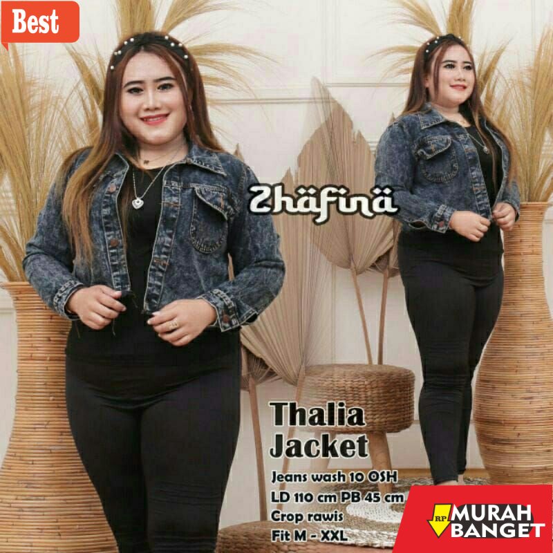 Jaket denim wanita terbaru- Outer Crop Top Jacket Jeans Jumbo Oversize Jaket Wanita Terbaru Korean S
