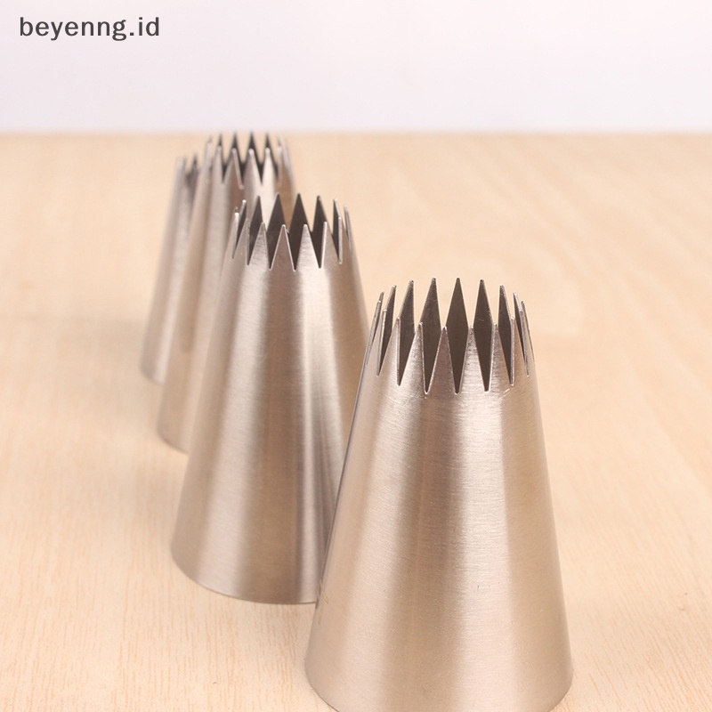 Beyen 4PCs Nozzle Piping Icing Besar Kue Baking Cookie Cupcake Piping Nozzle Dekorasi ID