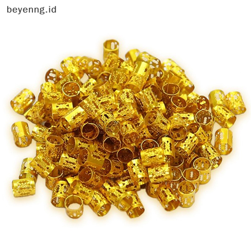 Beyen 100pcs Manik-Manik Adjustable Kepang Rambut Gimbal Beads Braid Rings Manset Klip Tabung ID