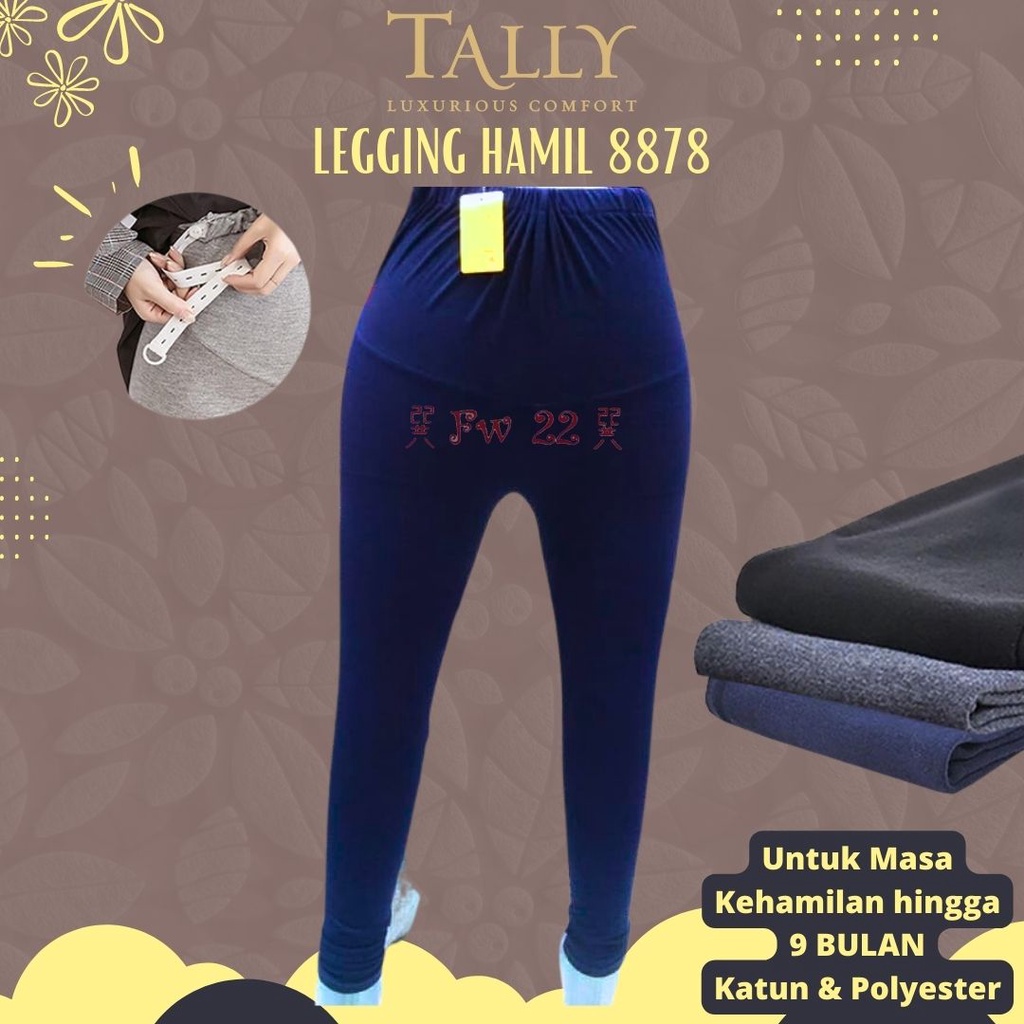 Legging Hamil Tally 8878 dengan Karet Perut yang dapat Diatur muat dari Awal Hamil Sampai 9 Bulan