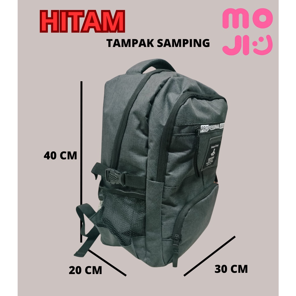 TAS PUNGGUNG WATERPROOF - FREE RAINCOAT - HITAM