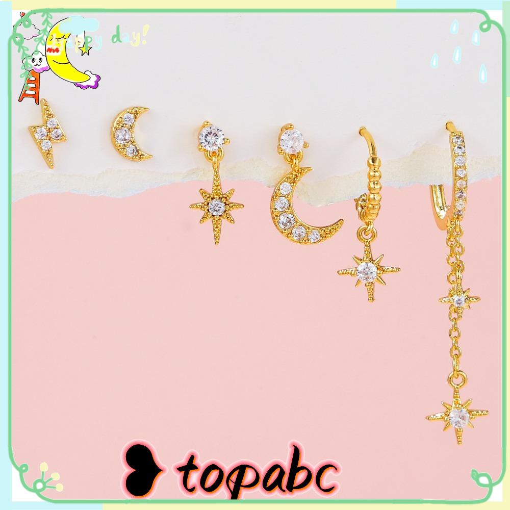 TOP Rantai Hoop Anting Fashion Wanita Tindik Liontin Anting Tulang Rawan