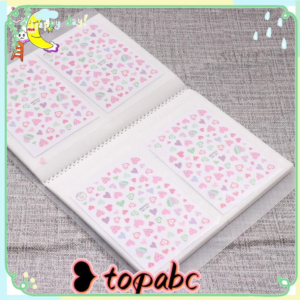 TOP Pajangan Penyimpanan Stiker Nail Art Notebook Organizer Card Holder Decals Collections