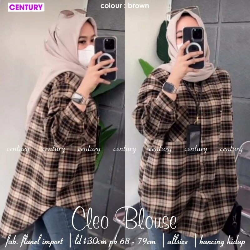 CLEO BLOUSE ORI CENTURY | Ld130 Flanel Import