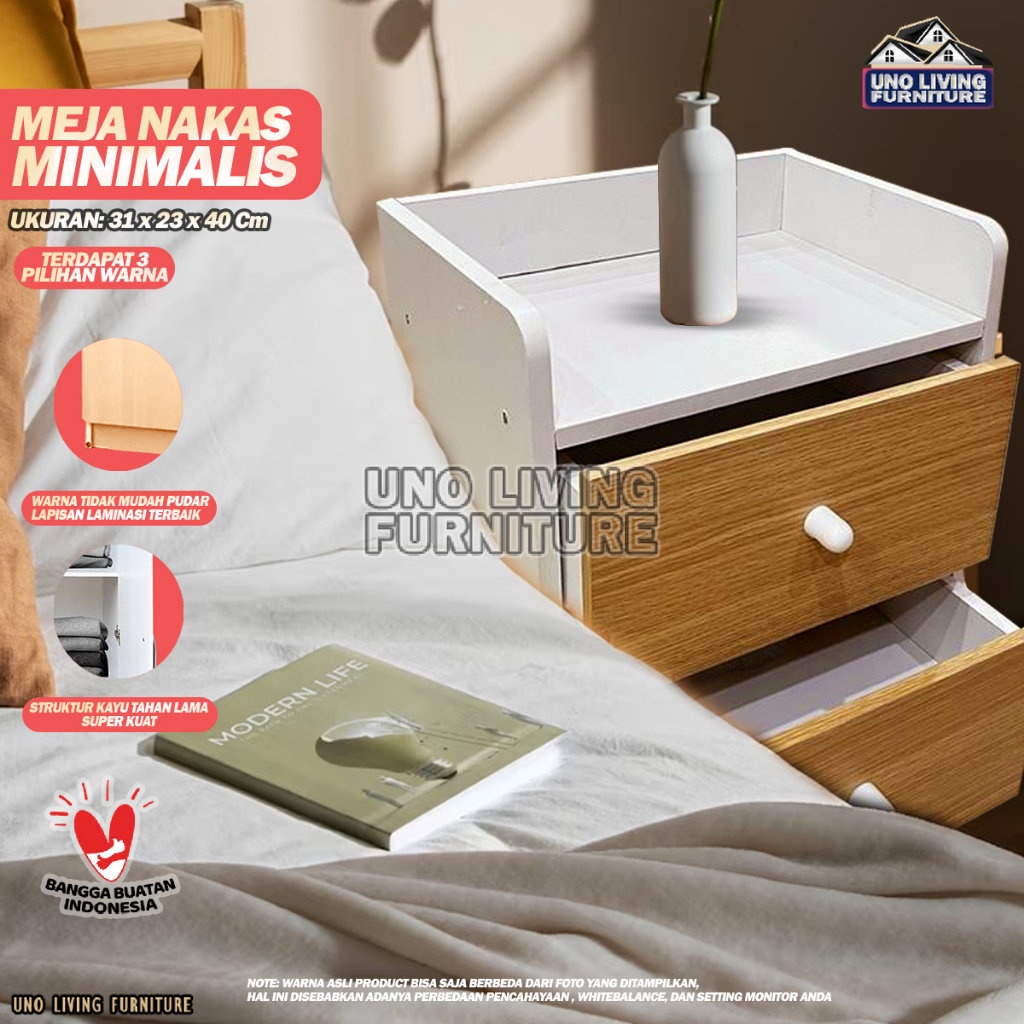 NAKAS 2 LACI NAKAS KASUR MEJA NAKAS MINI BEDSIDE TABLE MEJA KAMAR TIDUR MINIMALIS MEJA NAKAS PORTABLE MEJA NAKAS MURAH