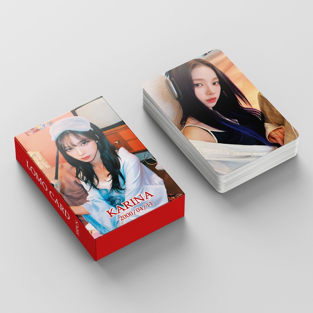 55pcs /box KARINA AESPA Photocards Album MY WORLD Kartu Lomo Kpop Postcards