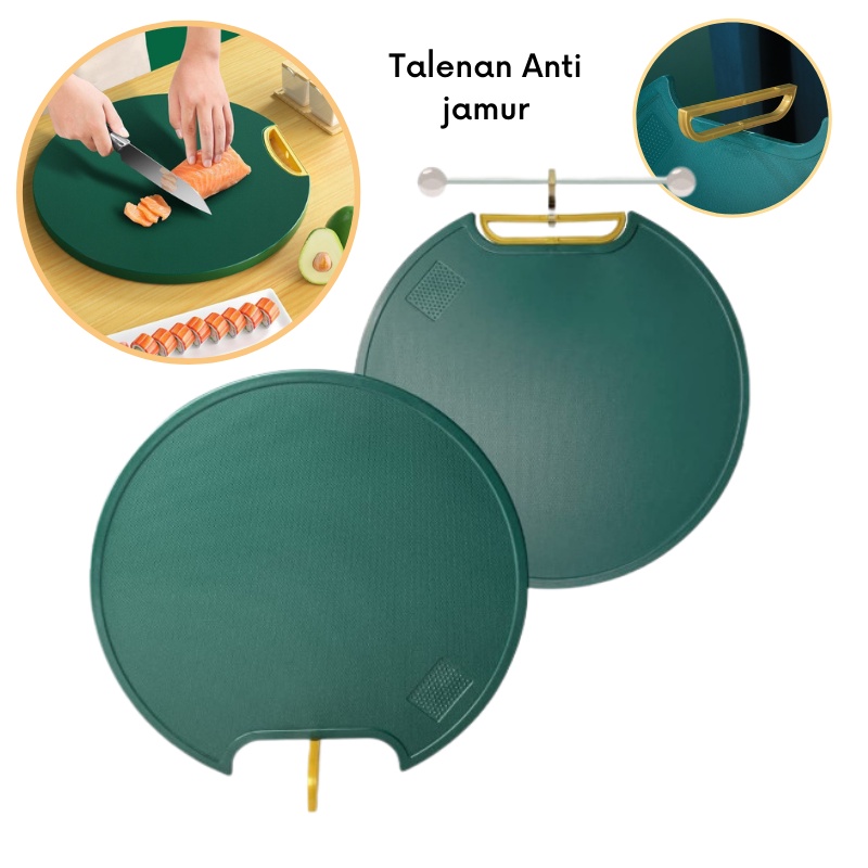 GOS- E304 - Talenan Bahan Tebal -Talenan Bulat Premium - Talenan Non Slip