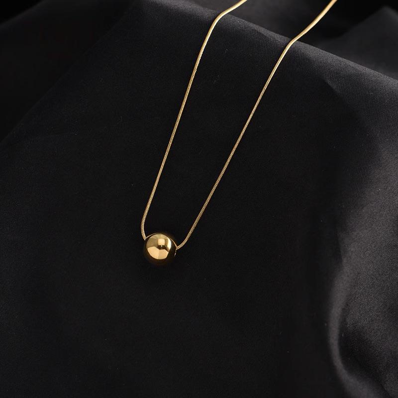 Kalung Rantai Liontin Bola Simple Aksesorif Fashion Korea