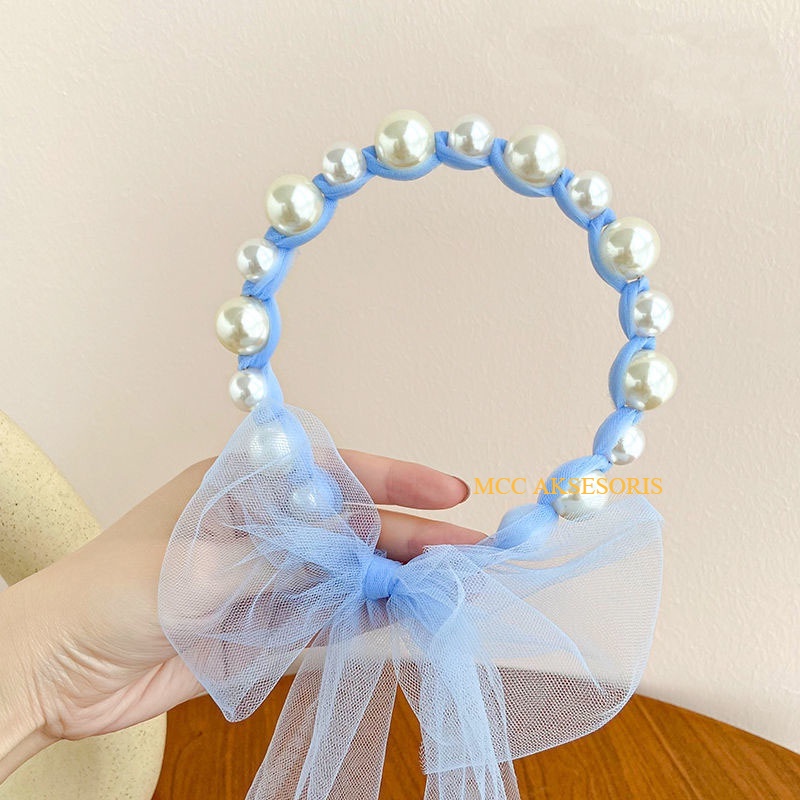 BANDO MUTIARA TALI KEPANG ANAK PEREMPUAN KOREAN STYLE / HEADBAND KOREA MUTIARA ANAK