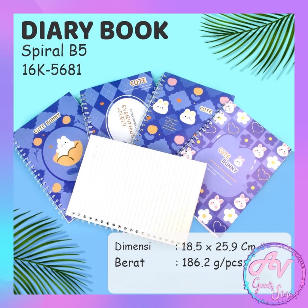 

Notebook Spiral B5 Karakter 16K / Diary Ring Motif Fancy Lucu 50lembar