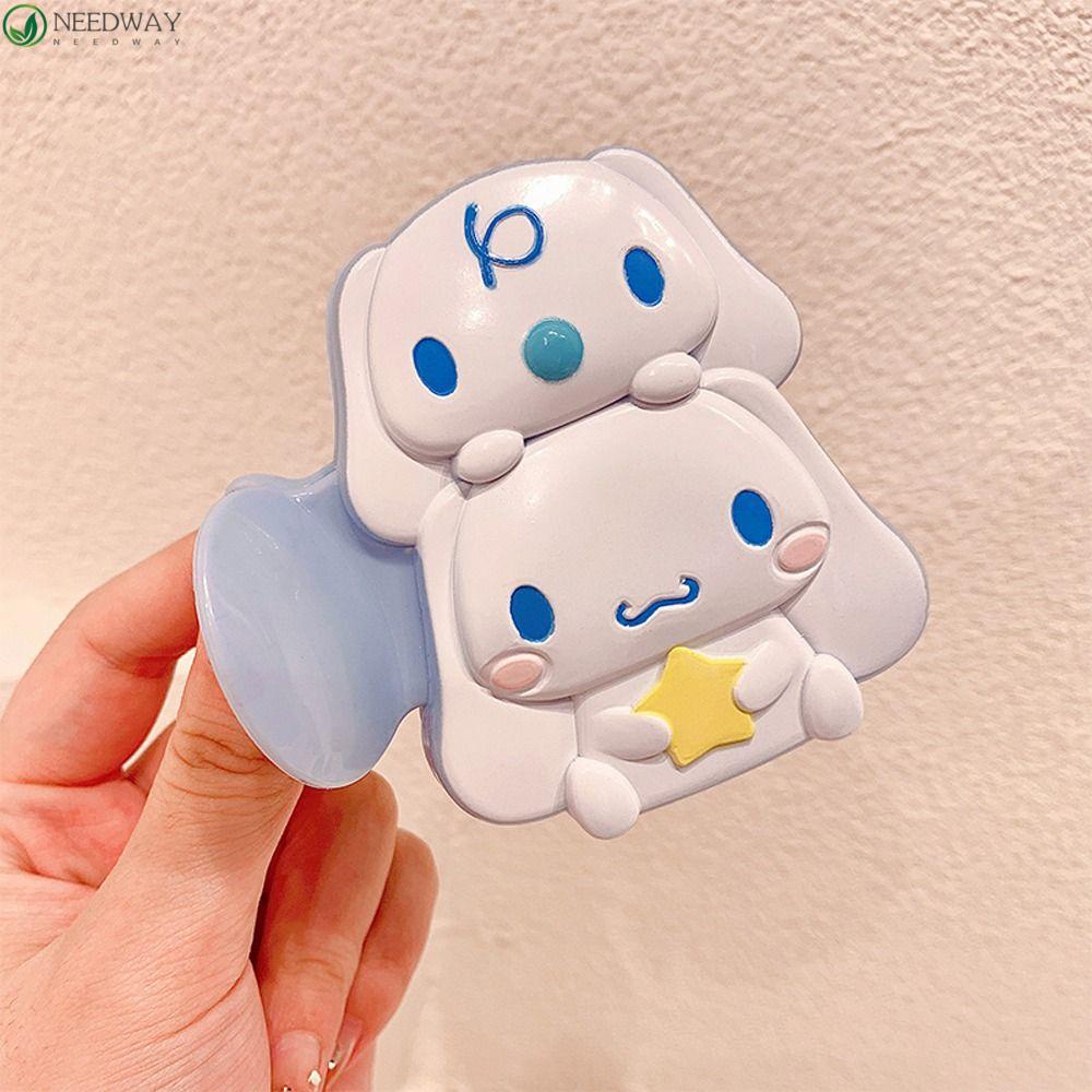 NEEDWAY Wanita Hair Claw Hairgrip Rambut Kepiting Klip Untuk Anak Perempuan Kuromi Melody Kartun Cinnamoroll Dog Ponytail Holder