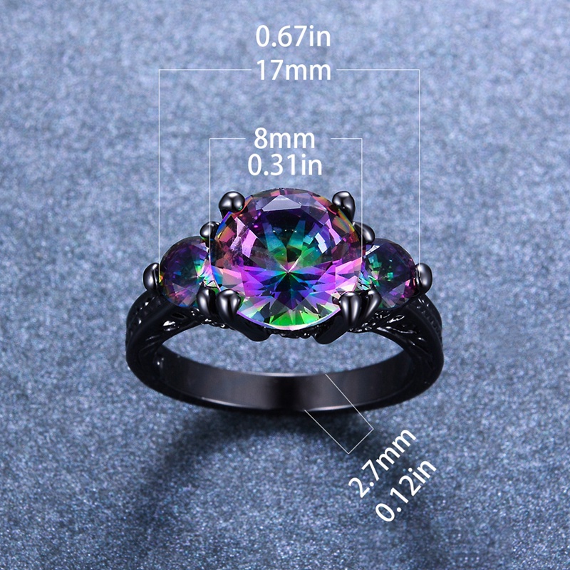 Fashion Wanita Cincin Berlian Hitam, Pertunangan Putaran Potong Zirkon Wanita Pernikahan Rings Perhiasan Rings For Woman Full Diamond Ladies Ring