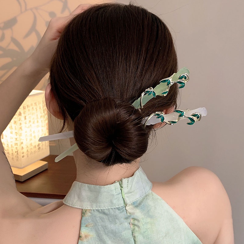 Cheongsam Antik Jepit Rambut Perempuan High-End Bambu Jepit Rambut2023Gaya Baru Musim Panas Kembali Kepala Jepit Rambut Influencer Bulang