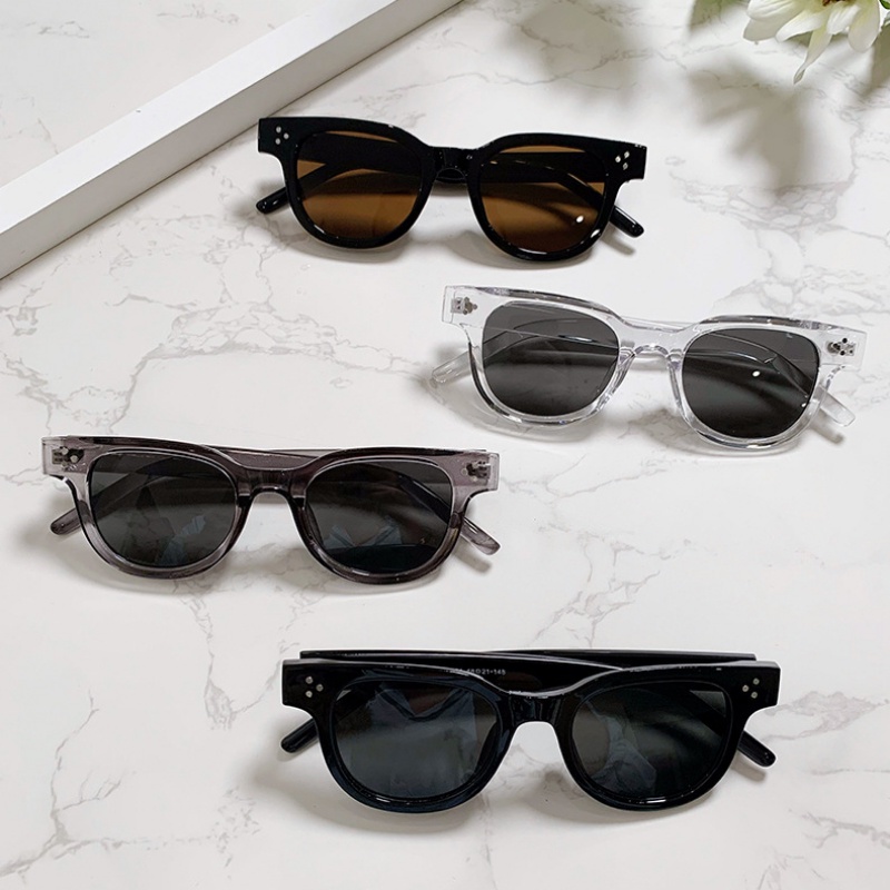 Vintage Hitam Frame Kacamata Lensa Coklat Untuk Pria Wanita Unisex Retro Sunglass UV400 Perlindungan Kacamata Matahari Shades Eyeglasses