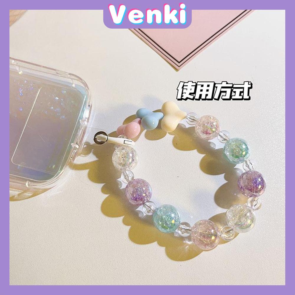 Venki - Casing Ponsel Gesper Gelang Lanyard Gelang Manik-manik Berwarna-warni Yang Indah Berbagai Macam Gaya Multicolor Hati Busur Bulan Multicolor Sederhana Kompatibel iPhone Case