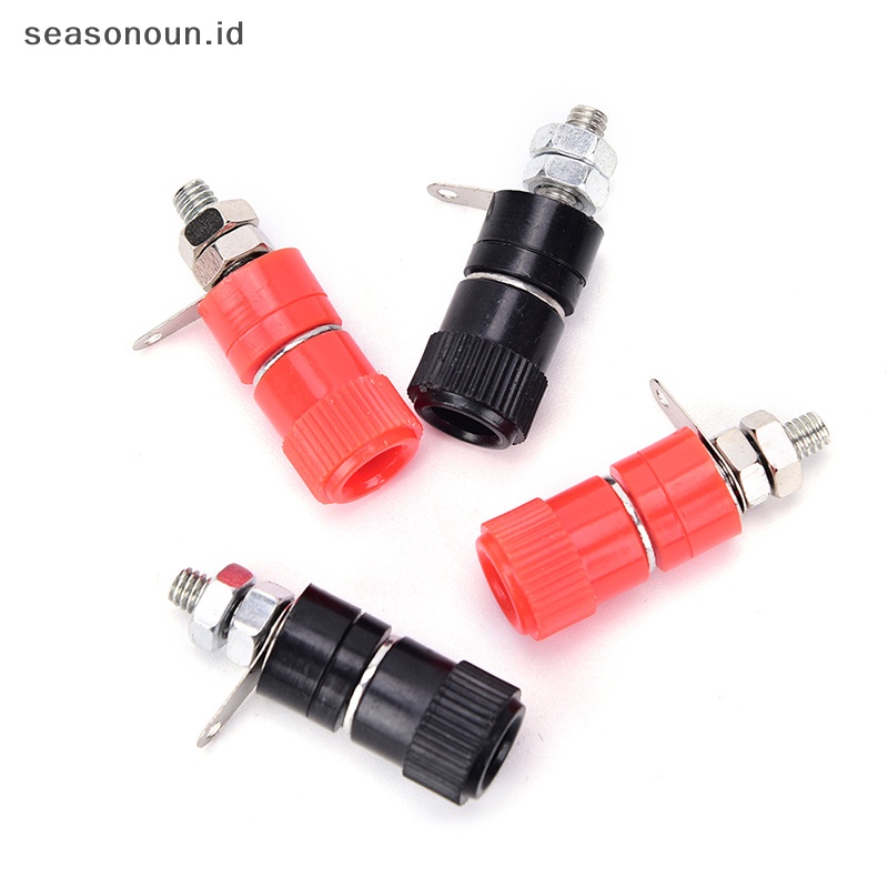 Rjmeasonoun 4pcs speaker amplifier terminal binding post banana plug socket konektor perempuan .