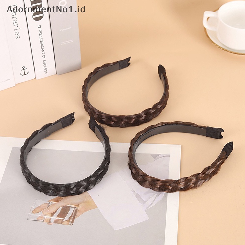 [AdornmentNo1] N bando Wig kepang empat aksen tali Handmade bando kepang Twist hiasan kepala