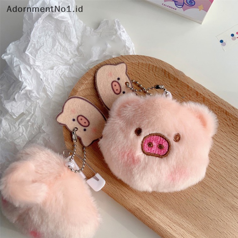 [AdornmentNo1] Bentoy Pig Plush Pink lembut babi gantungan kunci aksesoris lucu Kawaii siswa tas aksesoris Korea Ins anak kunci ring bros