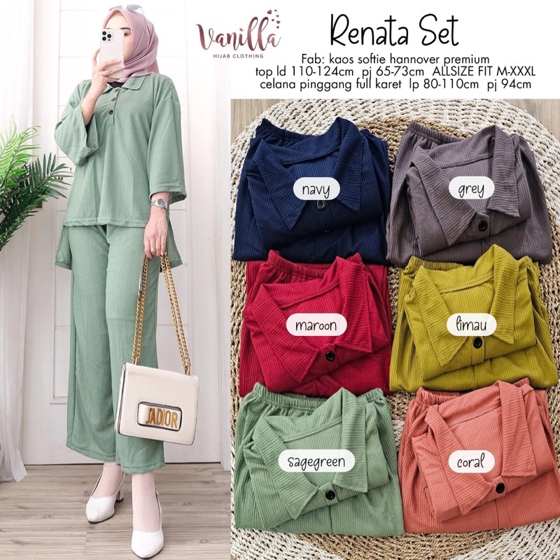 RENATA SET ORI VANILLA | Kaos Softie Hannover Premium