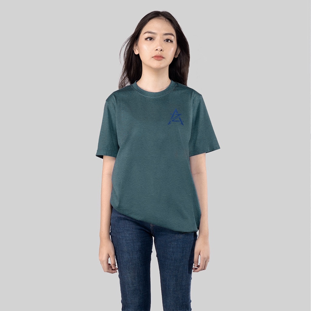 Azura Basic Logo Dakir Highdensity Biruu Hitam TwoTone Kaos Azura Streetwear Dewasa