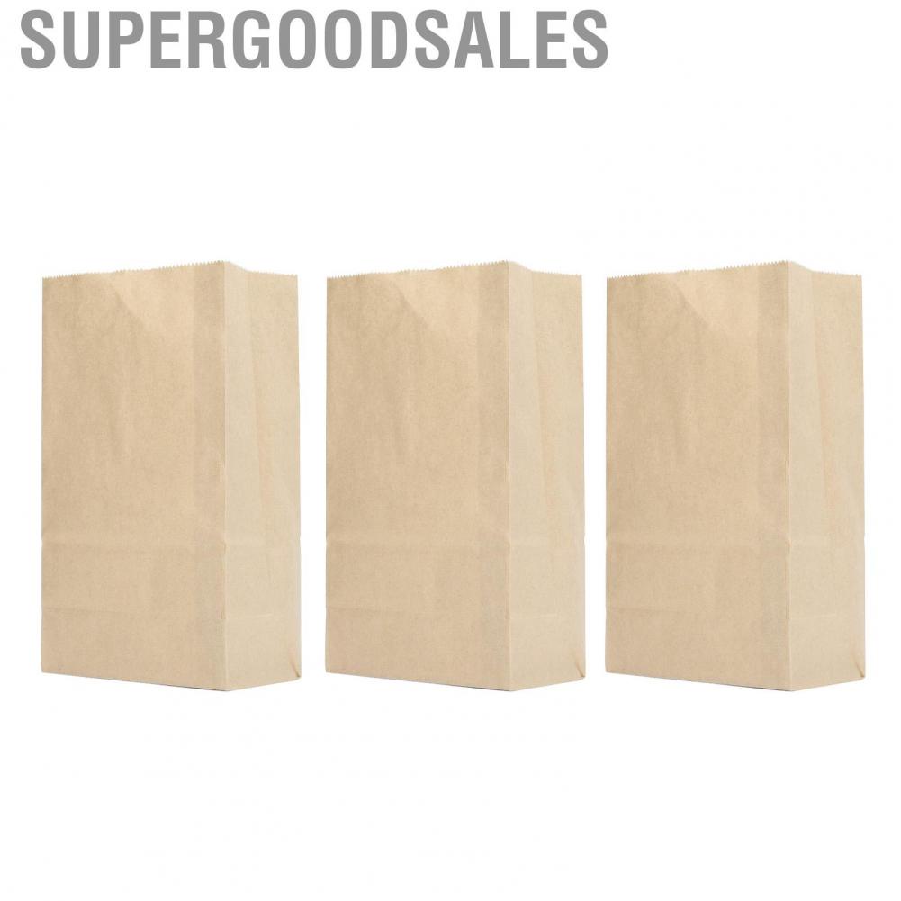 Supergoodsales 100Pcs Kraft Paper Bag  Grade Greaseproof Tear Resistant Disposable Brown Grocery