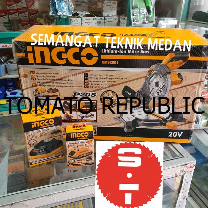 Murah CMS2001 CORDLESS MITER MITRE SAW MITERSAW 8" 20V 2Ah INGCO CMS 2001 JKB562