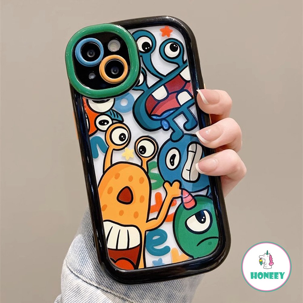 Casing Ponsel Monsters Warna Layar Penuh Lucu Kompatibel Untuk iPhone 14 Pro 12 13 11 Pro Max Akrilik Shockproof Back Cover