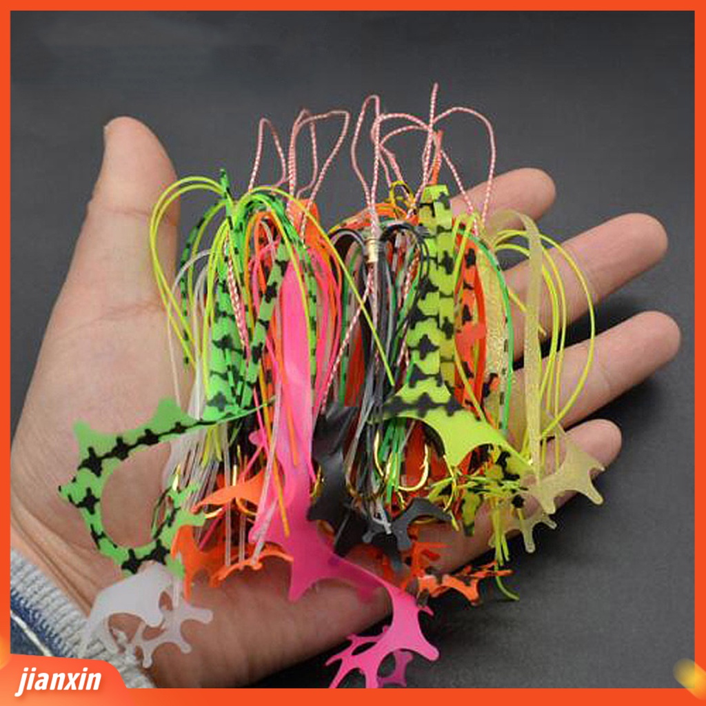 (In Stock) Umpan Rok Pancing Lembut Realistis Dapat Digunakan Kembali Warna-Warni Dengan Kait Menarik Ikan Artificial Sun Flower Jig Skirt Aksesoris Memancing