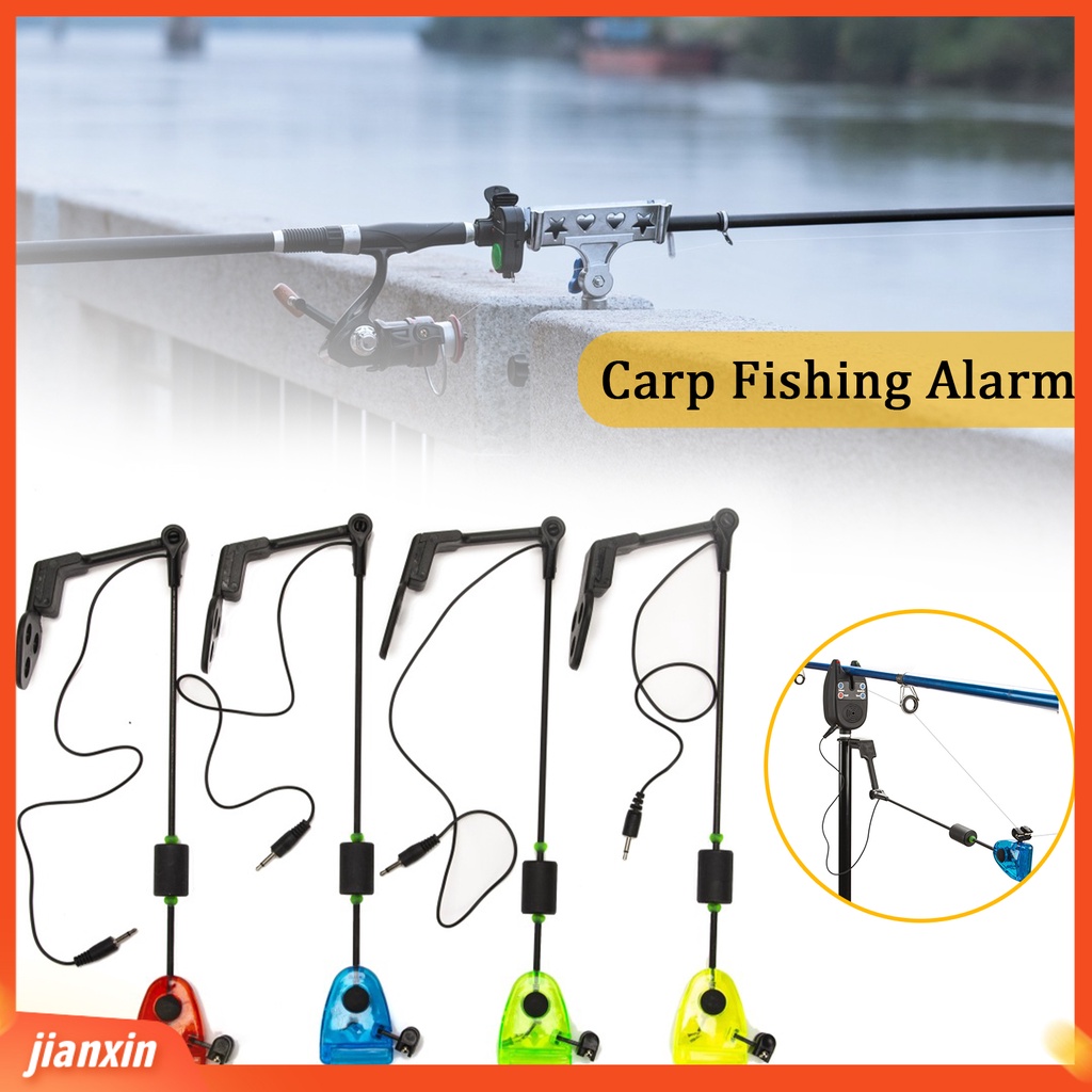 (In Stock) 1set Alarm Pancing Ikan Gurame Tahan Air Kedip Lampu Berwarna Sangat Tembus Indikator Sinyal Pancing Bracket Alarm Memancing Outdoor