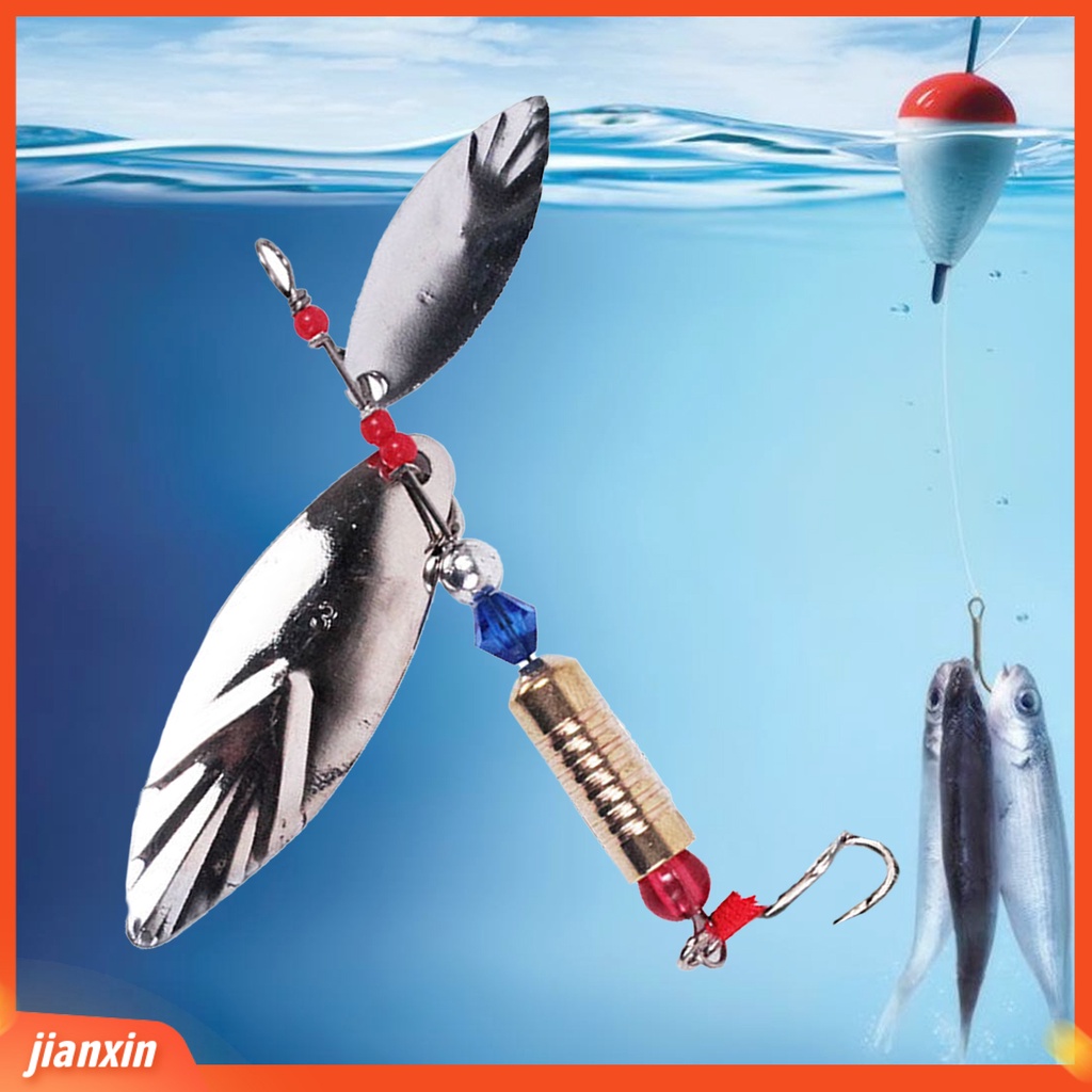 (In Stock) 10Pcs /Set 7g /9g Berputar Memancing Spinner Permukaan Terang Logam Memancing Payet DIY Umpan Umpan Kait Spinnerbait Untuk Outdoor