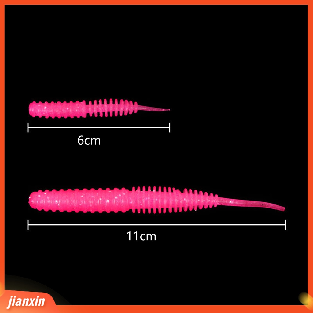 (In Stock) 10Pcs Umpan Pancing Ketangguhan Tinggi Reusable TPR Karet Mini Simulasi Cacing Bass Umpan Pancing Untuk Air Tawar